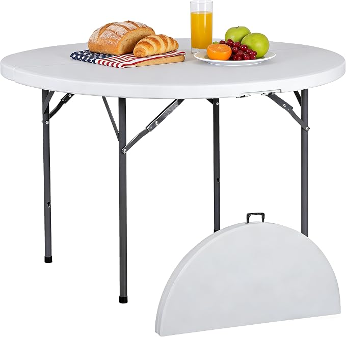 Runder Klapptisch 122 cm aus Kunststoff