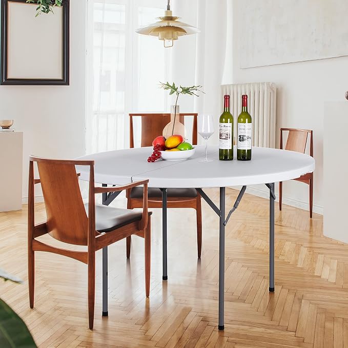 Runder Klapptisch 122 cm aus Kunststoff